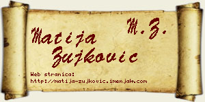 Matija Žujković vizit kartica